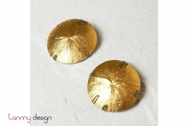 Gold leaf coconut earrings